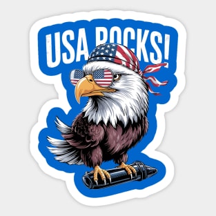 Patriotic Bald Eagle Mullet USA American Flag 4th of July Sticker